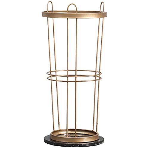Porte-parapluies en métal européen design luxe doré à base noire mat