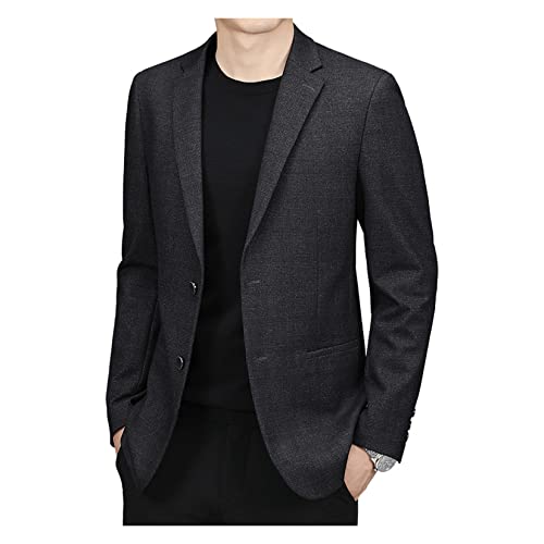 Blazer De Lapela Masculino Blazer De Dois Botões De Cor Sólida Blazer De Negócios De Mangas Comprida