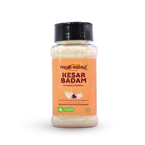 Image of Phunti Masale Kesar Badam Drink Mix | Badam Milk Powder with Almond & Saffron | Instant Milk Mix | 100g | Drink or Eat