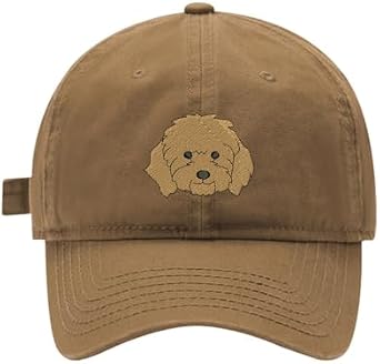 Mens Baseball Cap Labradoodle Dog Embroidered Adjustable Dad Hat | Embroidered Details,Washed Cotton,one size fits most adults,universal daily matching,machine washable