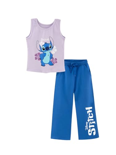 Image of Nap Chief Girls Cotton Official Cartoon Characters and Printed Co ord Set, Sleeveless Tank Top & Flared Pant Set for Casual Wear