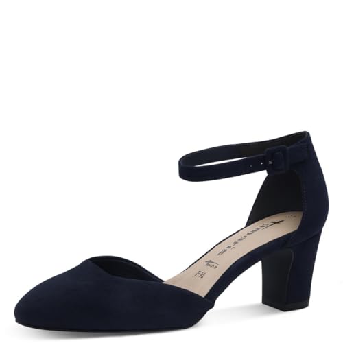 Tamaris Damen Pumps mit Blockabsatz, blau, 39 EU