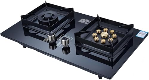 Estufa de gas de 2 quemadores de 5,2 kW, doble sincronización con protección contra llama accidental, ideal para la familia y camping, portátil y fácil de almacenar