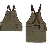 [PVTK] 多機能エプロン ポケット付きアウトドアベスト 調整可能 ガーデンエプロン トラベルベスト 釣り 狩猟 ハイキング 登山 旅行 写真撮影 大容量 多用途 (アーミーグリーン)
