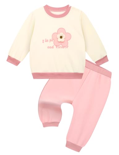 Image of Gnainach Baby Girls Clothes 2 Piece Sweatshirt Toddler Fall Winter Outfit | Long sleeve sweatshirt,Soft,cozy fabric for everyday fall and winter outfits