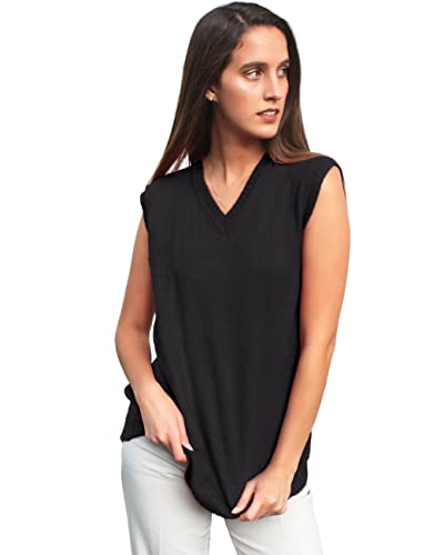 Image of TINKUY Peru Women's Alpaca Wool V-Neck Sweater Vest - Soft Knitted Pullover - Authentic Peruvian Wool - Sizes S-2XL