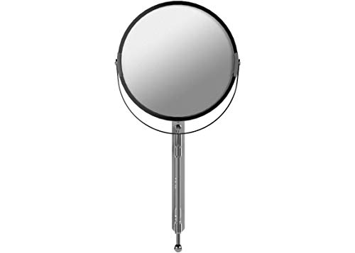 Wenko 15165100 Wallmounted beauty mirror Telescope Exclusive, mirror surface ø 17cm, 300% magnification, Metal Steel, 19 x 38.5 x 50 cm, Chrome