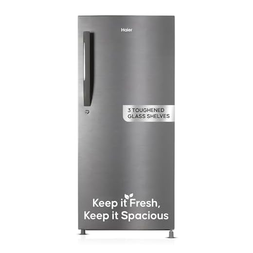Haier 190 L, 4 Star, Direct Cool Single Door Refrigerator (HED-204DS-P, Dazzle Steel)