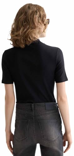 Scotch & Soda Rib Mock Neck, Camiseta Mujer, Black 01, S