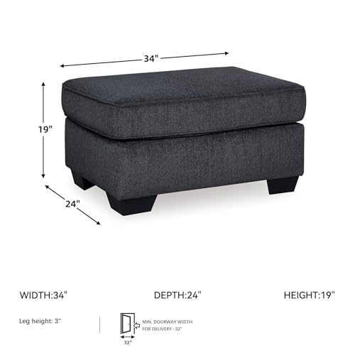 Image of Signature Design by Ashley Rectangular Chenille Living Room Ottoman, Gray