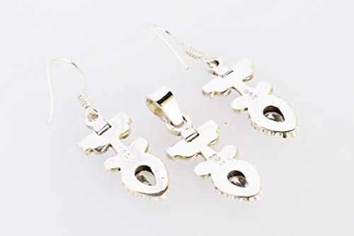 Conjunto de collar y aretes de cuarzo antialérgico para novias 5