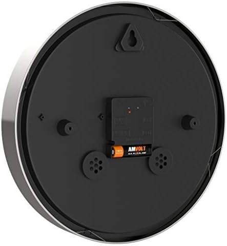 bonVIVO Timerider Wandklok, zeer nauwkeurig, stille wandklok voor woonkamer/ keuken/kantoor, aluminium wandslinger met geïntegreerde thermometer en hygrometer, 30,5 cm
