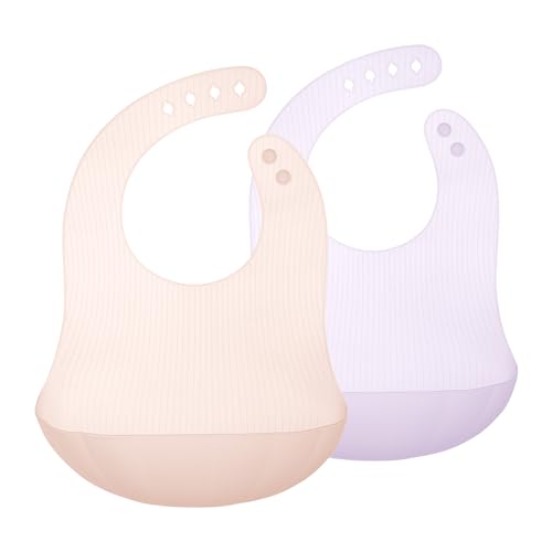 Image of Olababy Fold N Go Silicone Baby Bib w Travel Case | Lightweight Design Eases Pressure Bruising for Infants & Toddlers