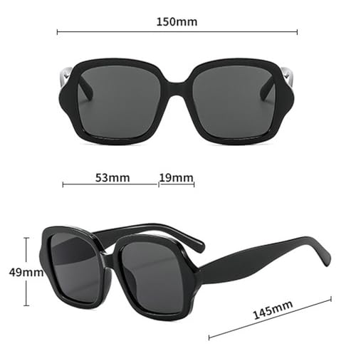 Trendy Oversized Square Sunglasses Women Shades UV400 Vintage Punk Eyeglasses Men Simple Style Sun Glasses Female ﻿4
