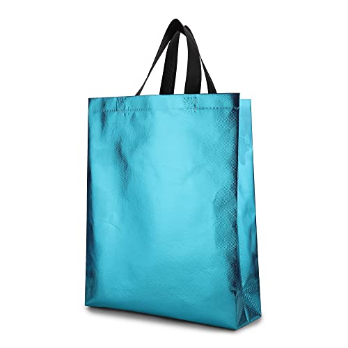 Image of DOUBLE R BAGS Reusable Small Gift Bags - Elegant Gold Shopping Bags with Handles for Weddings, Birthdays, and Return Gifts - Eco-Friendly & Durable.