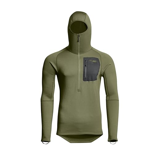 SITKA Heavyweight Hoodie - Heavy Duty Base Layer Mens Sweatshirt, Pine Green, M