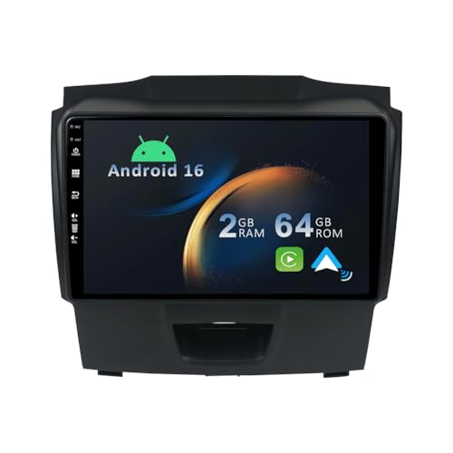 YUNTX [2+64G] Android 16 Autoradio pour Isuzu D-Max Dmax 2016-2017:[Intégré CarPlay/Android Auto/GPS/Bluetooth 5.0/MirrorLink/Commande au...