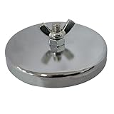 QUARKZMAN Magnetische Flaggenhalterung 2.63 Zoll Runde Magnet Halterung Mit Flügelmutter Für Drahtschlaufenflaggen Übergroße Ladung Magnet Flagge LKW Warnflagge Packung Mit 2 Stück