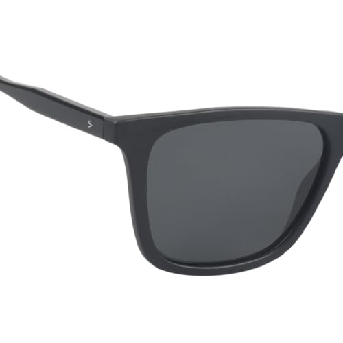 Image of Fueel Polarized Square Sunglasses for Men & Women | UV Protected Retro Half Frame Sunglasses | Lightweight Stylish Black Frame