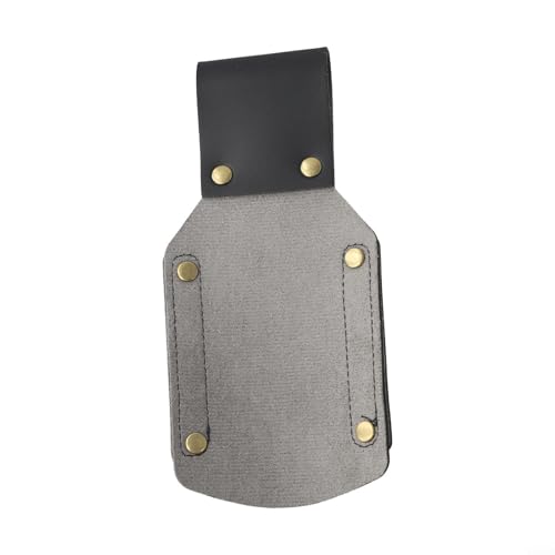 Fondina in pelle per ascia e porta martello per uso esterno, 17 x 9 cm, custodia portatile per attrezzi con fibbia in metallo, compatibile con utensili in legno, (nero)