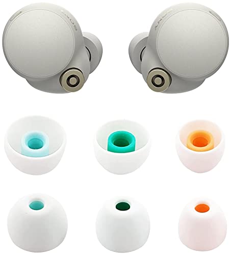 Image of ALXCD Eartips Compatible with Sony WF-1000XM4 Earbuds, S /M /L 3 Pairs Soft Silicone Ear Tips, Compatible with Sony WF-1000XM4 Silicon Tips XM4 3 Pairs, SML, White