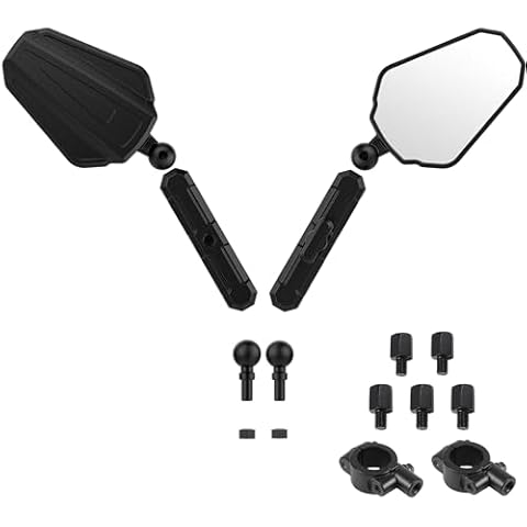Motorcycle Mirrors,Esploratori Motorcycle Adventure Rear View Mirror Upgrade Adjustable With 7/8" Handlebar Mount and 8/10MM Screws Compatible with Street Dirt Bike Scooter Moped ATV Cover