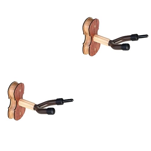 BESTonZON 2pcs Violin Wall Mount Hanger Violin Viola Hanger Wooden Base Protective Padding for Practice Room Home