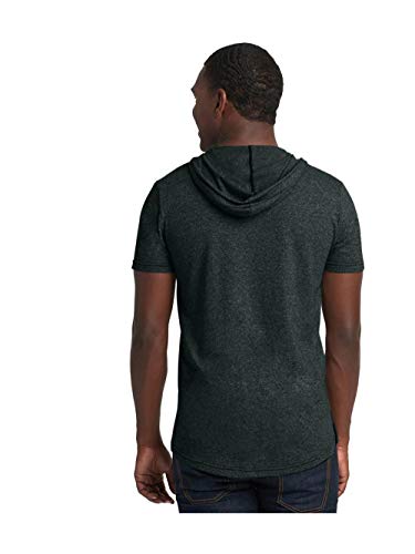 Next Level Unisex Mock Twist Short Sleeve Hoody T-Shirt XS BLACK2