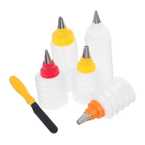 TIDTALEO 6Piezas Botellas para Decorar Pasteles y Galletas de Botellas Transparentes para Glaseado Herramientas de Repostería Eficaces y para Royal Icing y Decoraciones