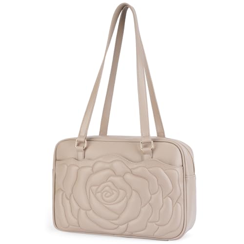 Medium Shoulder Bag for Women, Embossed Vegan Leather Hobo Purse, Spacious Handbag for Work and Travel