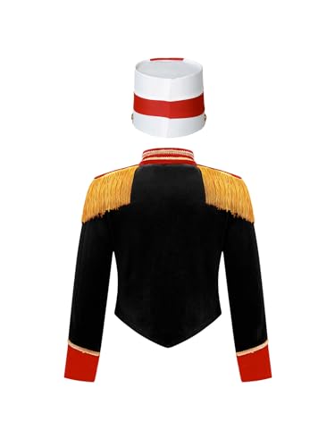 Kids Girls Circus Ringmaster Dress Up Fringe Tassel Jacket Coat Drummer Team Uniform with Hat2