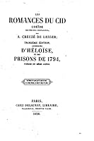 Les Romances Du Cid, Od�ide Imit�e de l'Espagnol 151707441X Book Cover