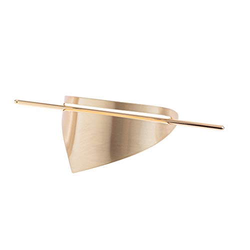 Pinza metálica dorada para cabello con diseño triangular miniatura 1