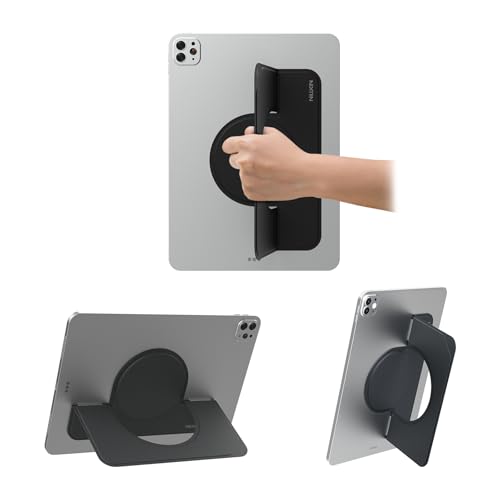 Nillkin Flexwing Adhesive Tablet Stand, 0.14 inch Invisible Slim iPad Holder, Stepless Adjustable Stand, Built-in Back Magnets, Compatible with Tablets Up to 10.4-13.2 inch, Black