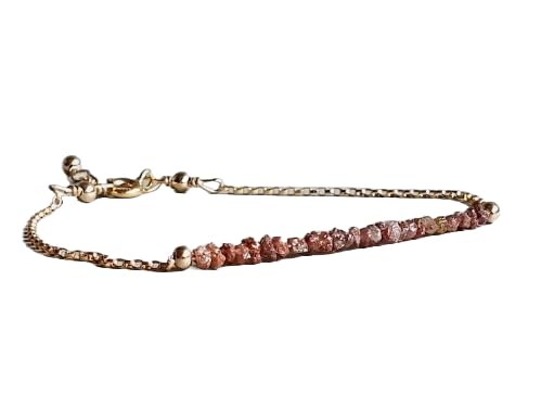 Bracelet diamants bruts marrons délicat pour un style minimaliste au quotidien