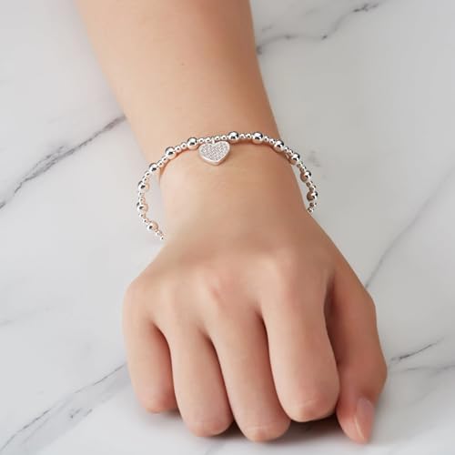 Bracelet extensible à breloques cœur Philip Jones cristal Zircondia - 3