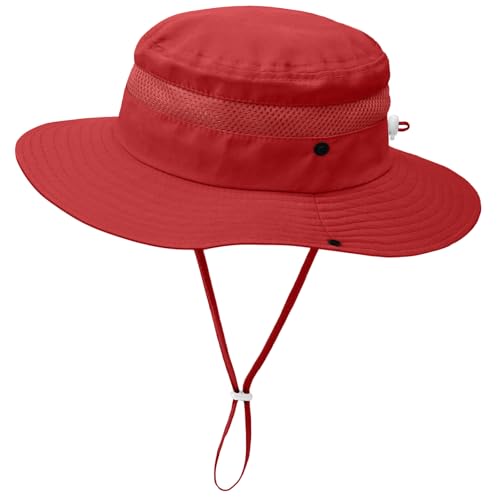 Outdoor Kids Sun Hat for Boys Girls Wide Brim Mesh Bucket Hat UPF 50+ Sun Protection Breathable Summer Fishing Safari Hat