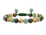Amazing Gemstone Money Wealth Success Bracelet - Pyrite Green Aventurine Citrine Bracelet Set for Healing Calming Anxiety Stress Relief Gifts Pulseras Para Hombres Mujer Stocking Stuffer (Adjustable)
