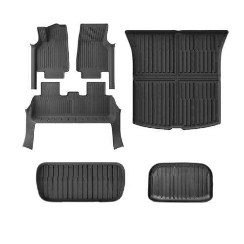 Mat Floor Mats With Door Sill Strip Fit For Tesla Model Y Juniper 2025 2026 All-weather Floor Cargo Liner Trunk Backrest Pad Minimalist(fmt-sn-6pcs)