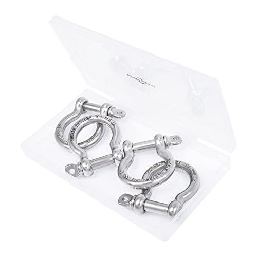 Shonan 1/4" Bow Shackles, Heavy Duty D Ring Shackle Marine Grade, 6 Pcs Stainless Steel Anchor Shackle Screw Shackles For Traction Steel Wire, Clevis Shackle For Lifting, 480 Lbs Capacity #TOP5