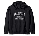 Plainfield New Jersey NJ Vintage Established Sports Design Zip Hoodie