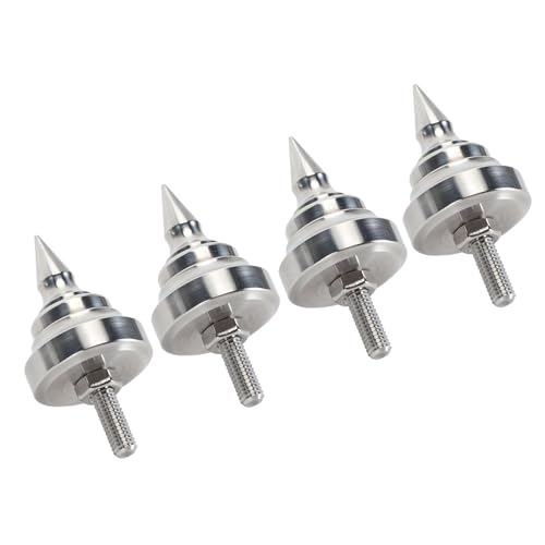 ASHATA HiFi Speaker Spikes, Turntable Isolation Stand Feet, Shockproof Adjustable Stainless Steel Speaker Isolation Spike Feet for Amplifier CD DVD Player 4pcs (#13)