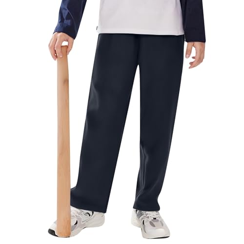 Boys Dress Pants for School and Party Elastic Waist Solid Color Formal Trousers Comfortable Everyday Wear for