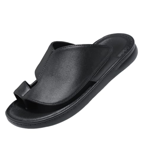 CLSQLXYJZC Summer Foot Correction Flat Sandals, Fashion Slip-On Non-slip Soft Bunion Corrector Sandals for Men, Open Toe Split Toe Orthopedic Flip Flops, for Dad Men Grandpa, Relief Hallux Valgus