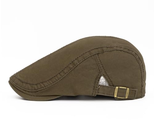 Image of Quanhaigou Unisex Denim Newsboy Hats Flat Ivy Gatsby Cabbie Driving Berets Hat Cotton Dad Cap for Men Women
