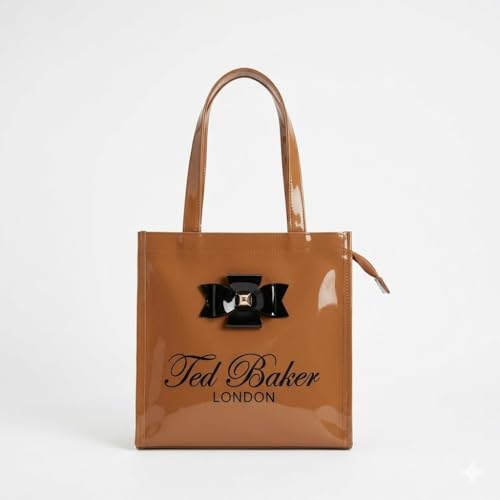 Image of SEA MOUNT Ted Baker London Multipurpose Tote Bag with Signature Bow Detail Spacious Travel Carryall, Everyday Shopping Organiser, Durable Shoulder Handbag for Work, Office, Travel & Daily Essentials