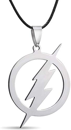 Flash Lightning Pendant Necklace Stainless Steel Superhero Fast Comic