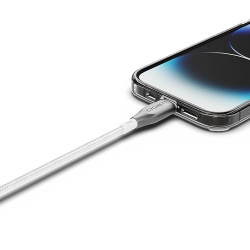 Câble blindé Lightning vers USB-A Cygnett blanc de 2m pour iPhone