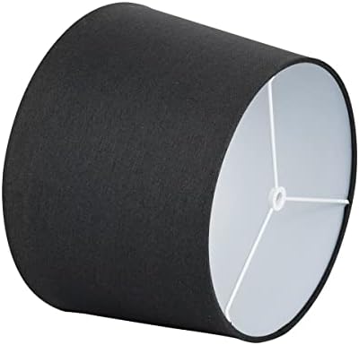 LAMPWELL LEKKA Spider Cloth Lamp Shade for Desk Lamps ,Bedside Lamps,Flooring Lamps,Medium Barrel,12"×10"×H7.9",Linen, Handmade,Fashionable Stylish Ornamental,Black 4 31MDYaiwT4L. AC
