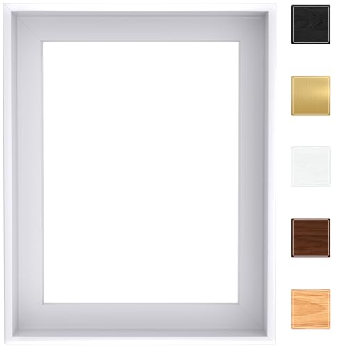Image of Canvas Floater Frame for Finished Canvas Art, 1.25 inch Deep Floating Shadow Gap Design, Floating Frame for Canvas Art, Modern Gallery Style Wall Decor, Hardware Included (White, 8x12)